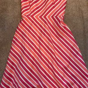NWT Ann Taylor strapless pink/orange dress size 10